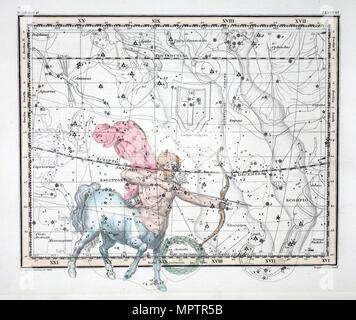 The Constellations (Plate XX) Sagittarius, 1822. Stock Photo