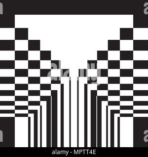 Abstract amphitheater black on transparent background rectangular shapes simetrycal exposed Stock Vector