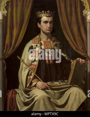 Portrait of Alfonso X (1221-1284), King of Castile, León and Galicia. Stock Photo