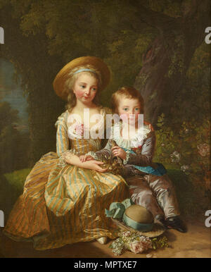 Portrait of Madame Royale and Louis-Joseph Xavier, Dauphin of France. Stock Photo