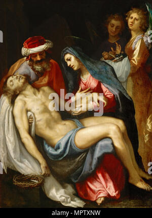 Virgin and Saint John Mourning over the Body of Christ, fragment of a ...