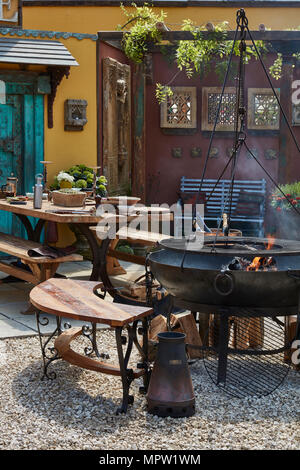 Fire Pit Barbecue Stock Photo