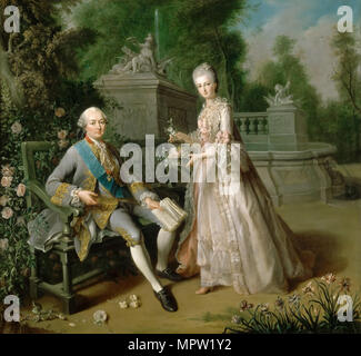 Louis Jean Marie de Bourbon (1725-1793) with his daughter Louise Marie Adélaïde de Bourbon (1753-182 Stock Photo