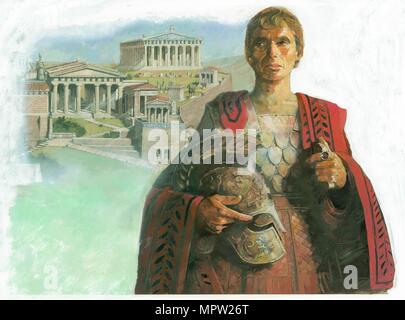 Ancient Greek warrior and/or statesman, 1990s. Artist: Ivan Lapper. Stock Photo