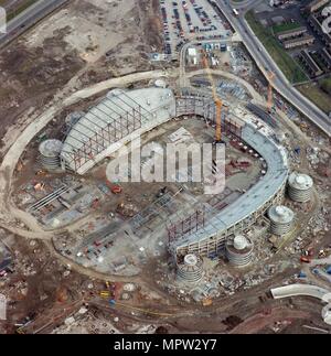 City of Manchester Stadium, Manchester, under construction, March 2001. Artist: Unknown. Stock Photo
