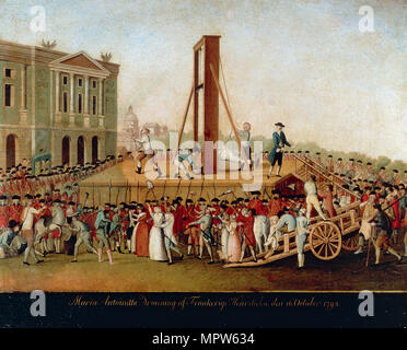 The Execution of Marie Antoinette on October 16, 1793, Late 18th cent.. Stock Photo