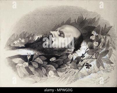 Fyodor Dostoyevsky on the deathbed, 1881. Stock Photo