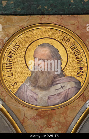 Saint Laurence O'Toole (Archbishop of Dublin) - Church of Sant'Agata dei Goti (Rome) - Irish Spiritual Heritage in Italy Stock Photo