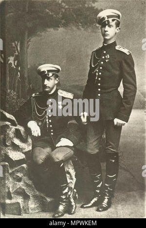 Grand Duke Constantin Constantinovich and Grand Duke Dimitri Constantinovich of Russia, c. 1890. Stock Photo