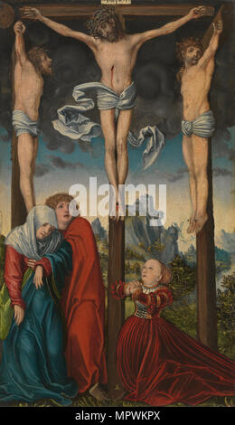 Christ on the Cross between the Two Thieves, ca 1515-1520. Stock Photo