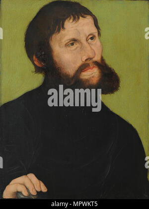 Portrait of Luther (1483-1546) as Junker Jörg, 1521. Stock Photo