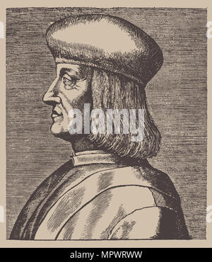 Portrait of Aldus Pius Manutius (1449-1515), 16th century. Stock Photo