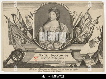 Portrait of Empress Anna Ioannovna (1693-1740), . Stock Photo