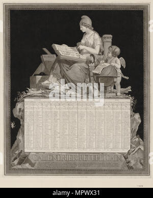 The French Republican Calendar (Calendrier républicain français), 1794. Stock Photo