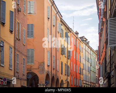 Typical colorful old houses in Modena, Italy Stock Photo
