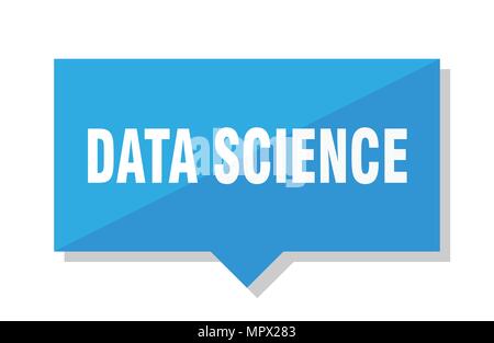 data science blue square price tag Stock Vector