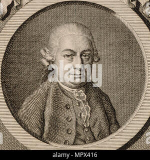 Portrait of the composer Carl Philipp Emanuel Bach (1714-1788). Stock Photo