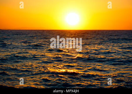 Scenic sundown over sea - Sunset seascape Stock Photo