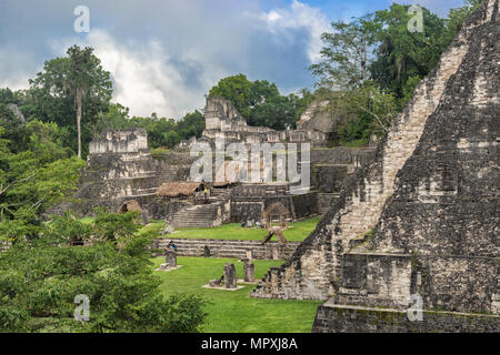 View at the Maya ruins of Tikal, near Flores, Guatemala Stock Photo