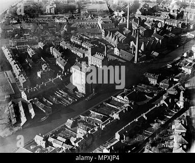 Factories in Worcester, Worcestershire, March 1921. Artist: Aerofilms. Stock Photo
