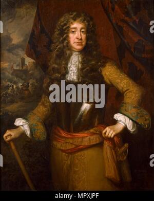 Portrait of an unknown man called William III, late 17th century. Artist: Studio of William Wissing. Stock Photo