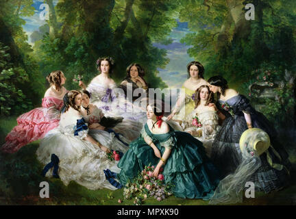 Empress Eugénie (1826-1920) Surrounded by Her Ladies-in-Waiting, 1855. Stock Photo