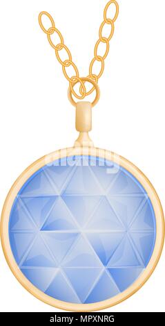 Sapphire pendant mockup, realistic style Stock Vector