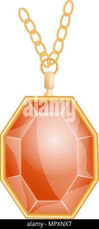 Red gemstone mockup, realistic style Stock Vector