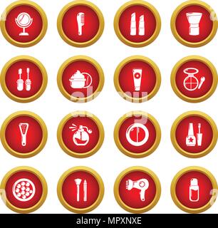 Cosmetics icons set, simple style Stock Vector