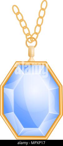 Blue gemstone mockup, realistic style Stock Vector
