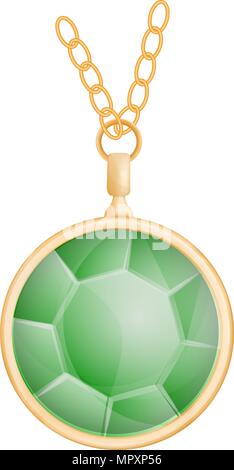 Green peridot mockup, realistic style Stock Vector