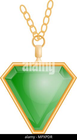 Emerald jewelry mockup, realistic style Stock Vector