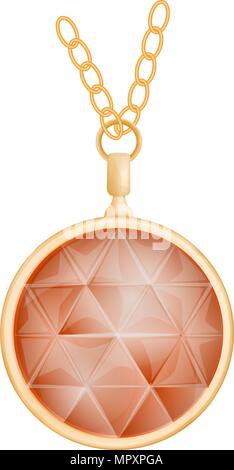 Ruby pendant mockup, realistic style Stock Vector