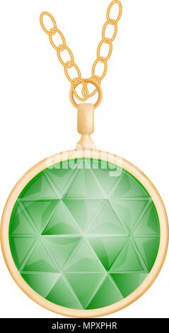 Peridot pendant mockup, realistic style Stock Vector