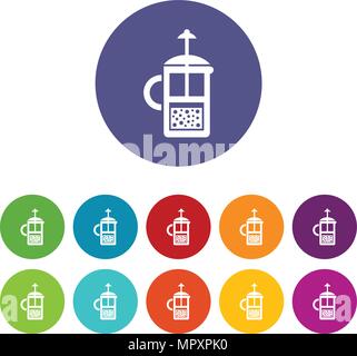 Press kettle icon, simple style Stock Vector