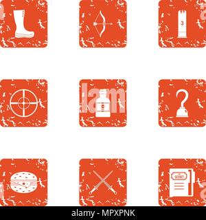 Persecution icons set, grunge style Stock Vector