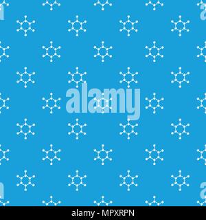 Molecule pattern vector seamless blue Stock Vector
