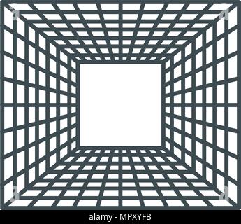 tunnel cube virtual reality Stock Vector