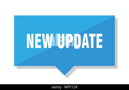 new update blue square price tag Stock Vector