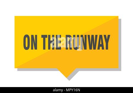 on the runway yellow square price tag Stock Vector
