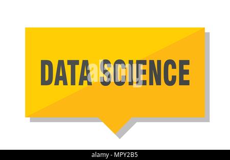 data science yellow square price tag Stock Vector