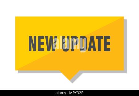 new update yellow square price tag Stock Vector