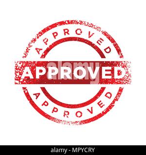 Approved Stamp Red Color Vector Symbol Graphic Logo Design Stock Vector