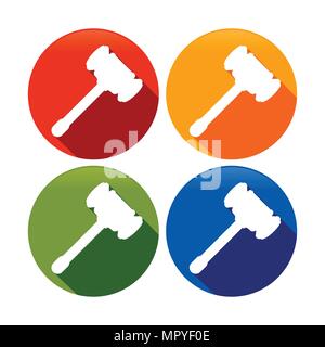 Wood Hammer Silhouette Circle Vector Symbol Graphic Icon Set Design Stock Vector