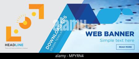 viewfinder concept horizontal webpage banner template design on abstract background with flat modern isolated vector icon and geometric shapes. Stock Vector
