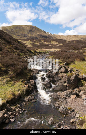 The Tail Burn between Loch Skeen and the Grey Mare's Tail waterfall, near Moffat, Dumfries & Galloway, Scotland, UK Stock Photo