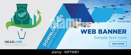 future city concept horizontal webpage banner template design on abstract background with flat modern isolated vector icon and geometric shapes. Stock Vector