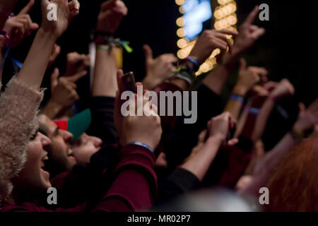 Crowd at a summer festival concert Stock Photo