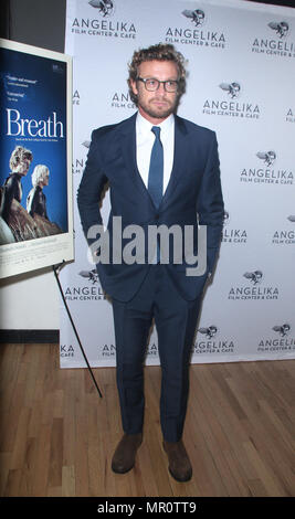 New York, USA. 24th May, 2018. Simon Baker attend Flimrise presents screening of Breath at the Angelika Film Center in New York. May 24, 2018 Credit:/RW/MediaPunch Credit: MediaPunch Inc/Alamy Live News Stock Photo