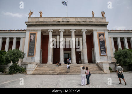 Athens. 23rd May, 2018. Picture taken on May 23, 2018 shows the building of the National Archaeological Museum in Athens, Greece. Located in the center of Athens, the National Archaeological Museum houses more than 20,000 exhibits, including the world's finest collection of Greek antiquities. Credit: Lefteris Partsalis/Xinhua/Alamy Live News Stock Photo